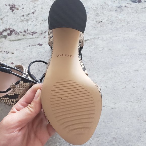 Brand new Aldo Snakeskin Gladiator block heel - Picture 3 of 4